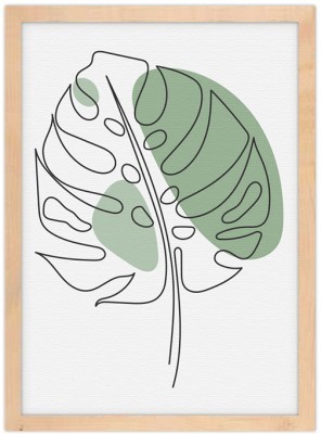Πράσινο τροπικό φύλλο, Line Art, Πίνακες σε καμβά, 20 x 30 εκ. (43445)