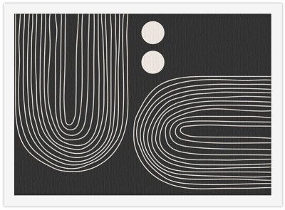 Μαύρο με λευκές γραμμές, Line Art, Πίνακες σε καμβά, 30 x 20 εκ. (43449)