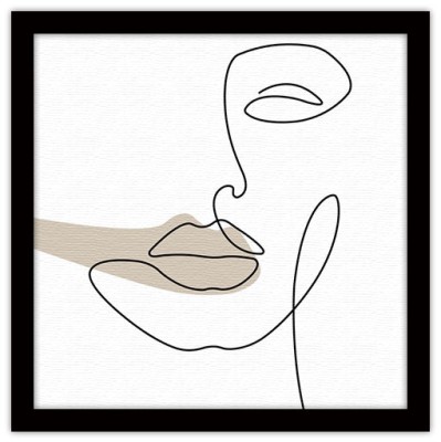 Περίγραμμα χειλιών, Line Art, Πίνακες σε καμβά, 40 x 40 εκ.