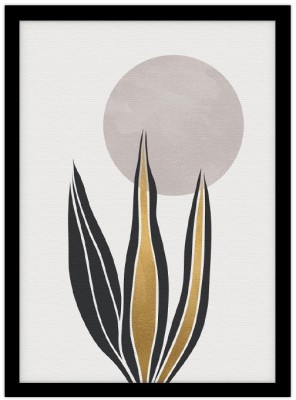 Φυτό μπροστά στο φεγγάρι, Line Art, Πίνακες σε καμβά, 20 x 30 εκ. (43457)