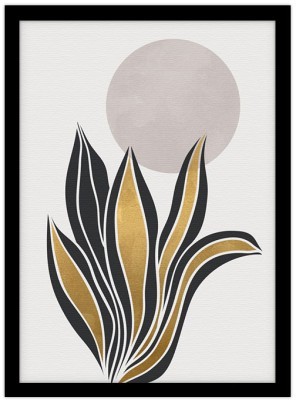 Χρυσό φυτό, Line Art, Πίνακες σε καμβά, 15 x 20 εκ.