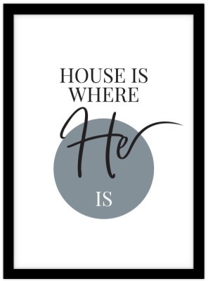 House is where he is.. Line Art Πίνακες σε καμβά 20 x 30 εκ. (44746)