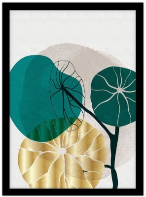 Φυτό χρυσό & πράσινο Line Art Πίνακες σε καμβά 20 x 30 εκ. (43470)