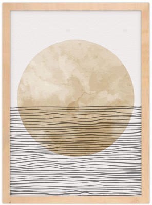 Moonrise & waves Line Art Πίνακες σε καμβά 20 x 30 εκ. (43473)