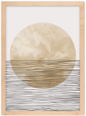 Moonrise & waves, Line Art, Πίνακες σε καμβά, 15 x 20 εκ.