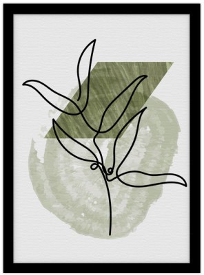 Serene green painting Line Art Πίνακες σε καμβά 20 x 30 εκ. (43481)