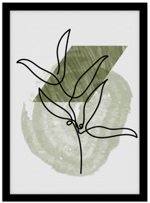 Serene green painting, Line Art, Πίνακες σε καμβά, 15 x 20 εκ.