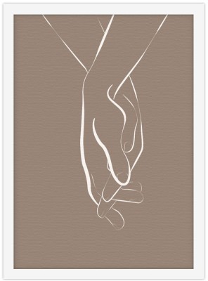 Γραμμικά ενωμένα χέρια Line Art Πίνακες σε καμβά 20 x 30 εκ. (43487)