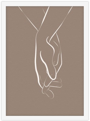 Γραμμικά ενωμένα χέρια, Line Art, Πίνακες σε καμβά, 15 x 20 εκ.