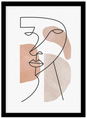 Abstract σοβαρό πρόσωπο, Line Art, Πίνακες σε καμβά, 20 x 30 εκ. (43494)