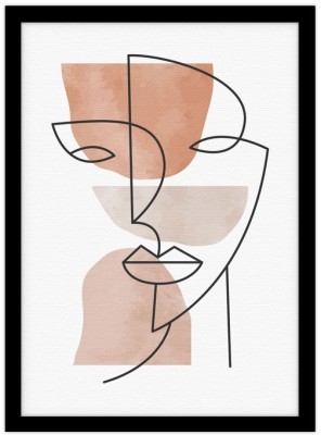 Παστέλ αποχρώσεις προσώπου Line Art Πίνακες σε καμβά 20 x 30 εκ. (43495)
