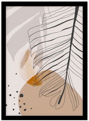 Minimal leaf, Line Art, Πίνακες σε καμβά, 15 x 20 εκ.