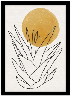Plant in the moonrise, Line Art, Πίνακες σε καμβά, 15 x 20 εκ.