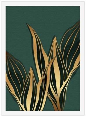 Χρυσά φύλλα καλαθέας Line Art Πίνακες σε καμβά 20 x 30 εκ. (43506)