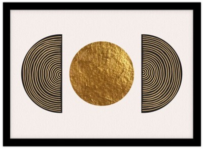 Καφέ μισοφέγγαρα και χρυσός κύκλος Line Art Πίνακες σε καμβά 30 x 20 εκ. (43508)