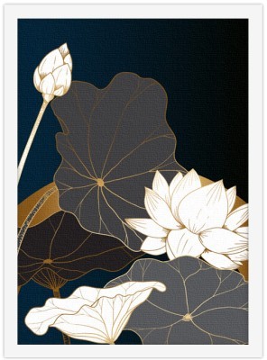 Σύνθεση σκουρόχρωμων λουλουδιών, Line Art, Πίνακες σε καμβά, 20 x 30 εκ. (45622)