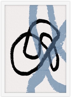 Μαύρες & μπλε ακαθόριστες γραμμές, Line Art, Πίνακες σε καμβά, 20 x 30 εκ. (45623)