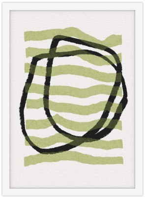 Πράσινες και μαύρες γραμμές Line Art Πίνακες σε καμβά 20 x 30 εκ. (45624)