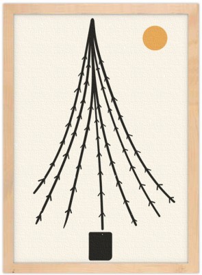 Δέντρο στη γλάστρα, Line Art, Πίνακες σε καμβά, 20 x 30 εκ. (45630)