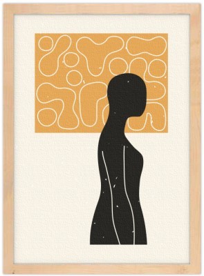Σκιά γυναίκας στο πορτοκαλί Line Art Πίνακες σε καμβά 20 x 30 εκ. (45632)