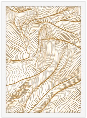 Τσαλακωμένες χρυσές γραμμές, Line Art, Πίνακες σε καμβά, 15 x 20 εκ.