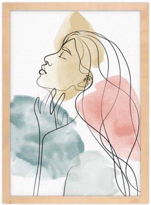 Κοπέλα με νερομπογιές, Line Art, Πίνακες σε καμβά, 20 x 30 εκ.