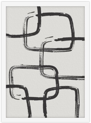 Μαύρα τετραγωνάκια, Line Art, Πίνακες σε καμβά, 20 x 30 εκ. (45650)
