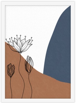 Γραμμικά λουλούδια, Line Art, Πίνακες σε καμβά, 20 x 30 εκ. (45652)
