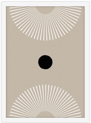 Λευκοί γραμμικοί κύκλοι, Line Art, Πίνακες σε καμβά, 20 x 30 εκ. (45662)