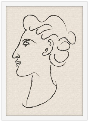 Προφίλ σγουρομάλλας κυρίας, Line Art, Πίνακες σε καμβά, 20 x 30 εκ. (45670)