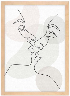 Ερωτευμένο ζευγάρι, Line Art, Πίνακες σε καμβά, 20 x 30 εκ. (45659)