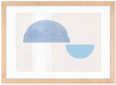 Γαλάζια μισοφέγγαρα Line Art Πίνακες σε καμβά 30 x 20 εκ. (45672)