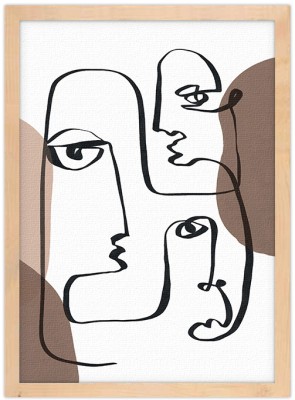 Ενωμένες γραμμές προσώπων, Line Art, Πίνακες σε καμβά, 15 x 20 εκ.