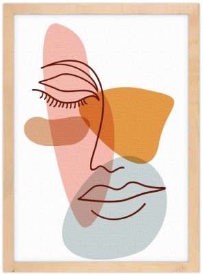 Painted face Line Art Πίνακες σε καμβά 20 x 30 εκ. (45699)