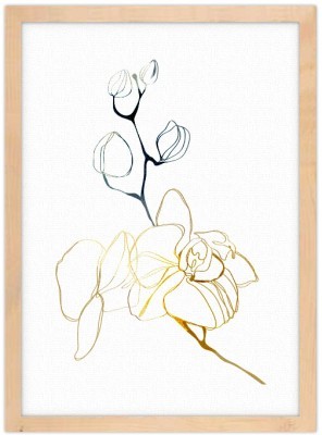 Κλαδιά με λευκά λουλούδια Line Art Πίνακες σε καμβά 20 x 30 εκ. (45703)