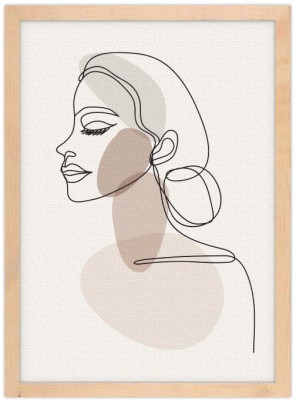 Σχεδιάγραμμα κοπέλας με κοτσίδα, Line Art, Πίνακες σε καμβά, 15 x 20 εκ.