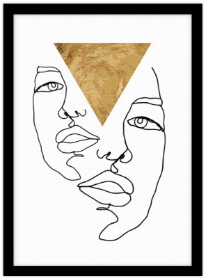 Double face with gold Line Art Πίνακες σε καμβά 20 x 30 εκ. (45740)