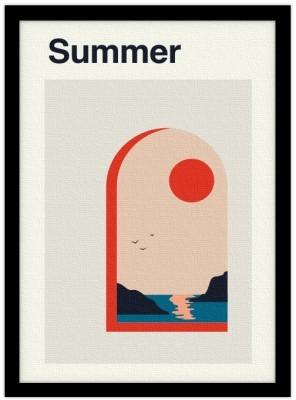 Summer view, Line Art, Πίνακες σε καμβά, 20 x 30 εκ. (45741)