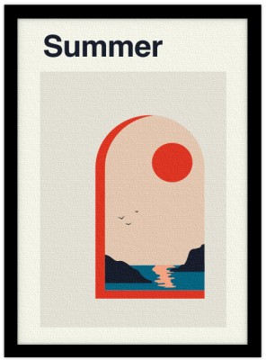 Summer view, Line Art, Πίνακες σε καμβά, 15 x 20 εκ.