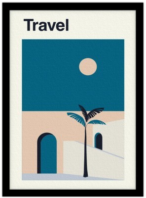 Travel, Line Art, Πίνακες σε καμβά, 15 x 20 εκ.