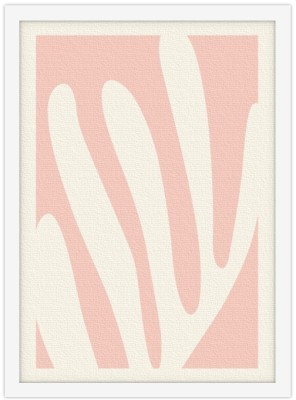 Λευκό λουλούδι στο ροζ φόντο Line Art Πίνακες σε καμβά 20 x 30 εκ. (45746)
