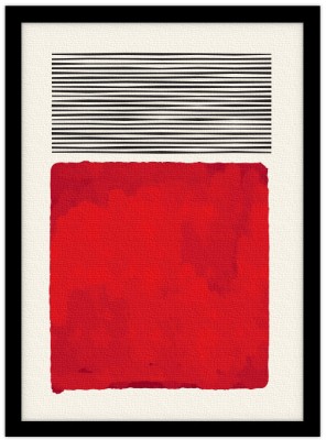 Red shape, Line Art, Πίνακες σε καμβά, 15 x 20 εκ.