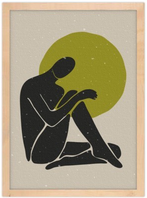 Καθιστός άνθρωπος, Line Art, Πίνακες σε καμβά, 20 x 30 εκ. (45865)
