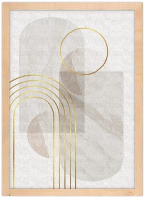 Minimal λευκή σύνθεση με χρυσό, Line Art, Πίνακες σε καμβά, 20 x 30 εκ. (45874)