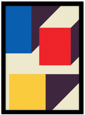 Χρωματιστά τετράγωνα, Line Art, Πίνακες σε καμβά, 15 x 20 εκ.