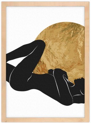 Ξαπλωμένη κοπέλα Line Art Πίνακες σε καμβά 20 x 30 εκ. (45889)