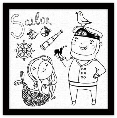 Ναύτης, Μικροί ζωγράφοι DIY, Πίνακες σε καμβά, 40 x 40 εκ.