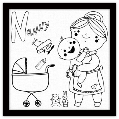 Γιαγιά, Μικροί ζωγράφοι DIY, Πίνακες σε καμβά, 40 x 40 