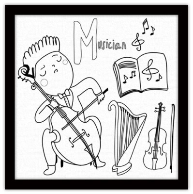 Μουσικός, Μικροί ζωγράφοι DIY, Πίνακες σε καμβά, 40 x 4