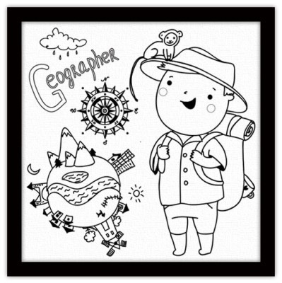 Γεωγράφος, Μικροί ζωγράφοι DIY, Πίνακες σε καμβά, 40 x 